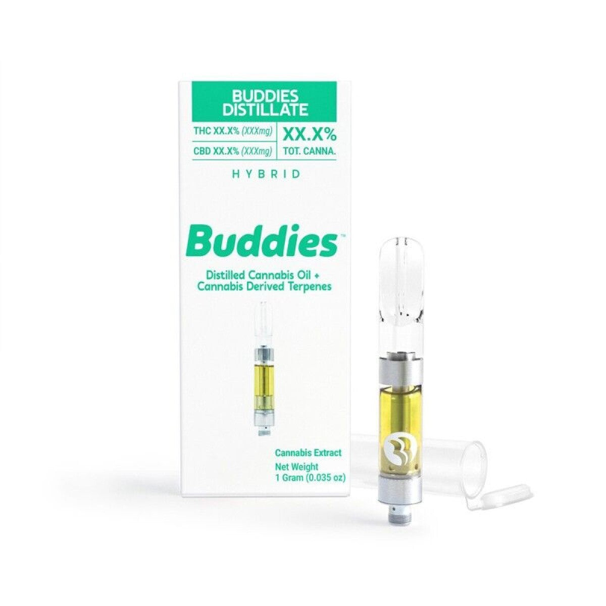 Buddies Brand 1g Distilled Distillate + CDT﻿ Cartridge BLACK JACK