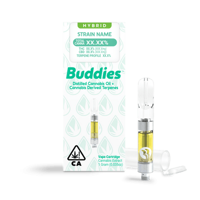 Buddies Brand 1g Distillate + CDT Cartridge LARRY BIRD KUSH