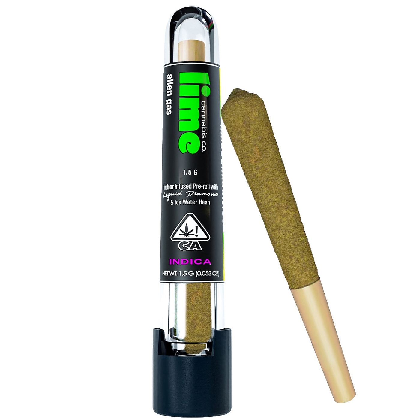 lime co. 1.5g Infused Diamonds & Ice Water Hash Preroll ALIEN GAS