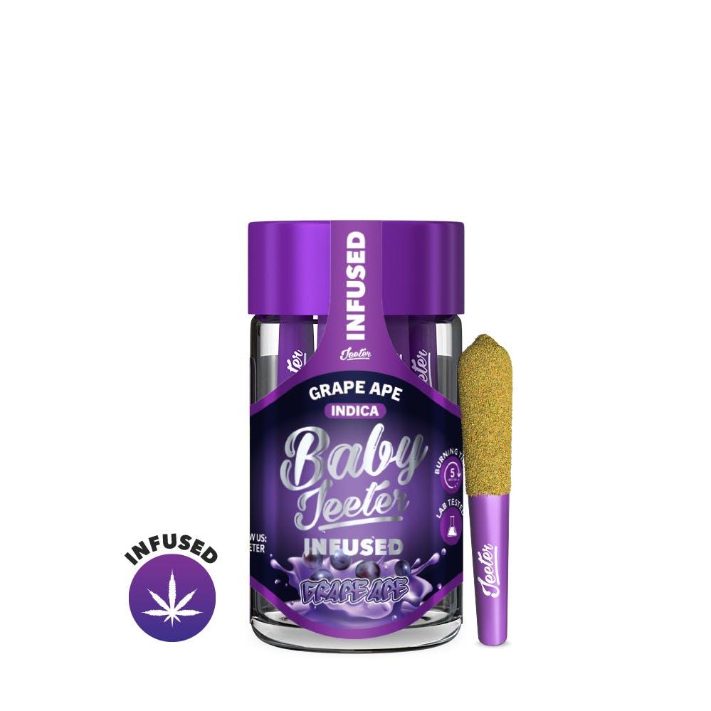 Baby Jeeter Infused 5pk .5g Prerolls GRAPE APE - ID Delivery Service
