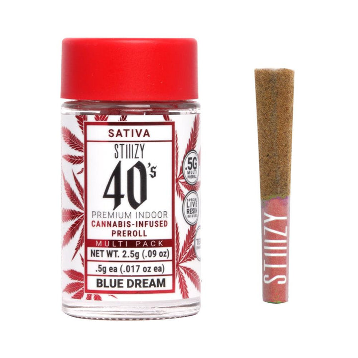 STIIIZY 40s 5pk .5g Prerolls BLUE DREAM - ID Delivery Service